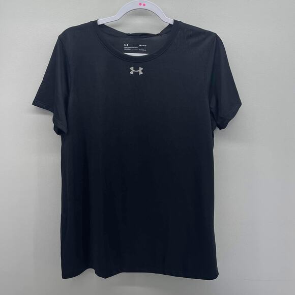 Under‎ Armour Black HeatGear Loose Fit Short Sleeve Athletic Tee - Picture 1 of 4